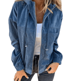 CHAQUETA DE PANA CON CAPUCHA Y CREMALLERA - VALERINA MARBELLA