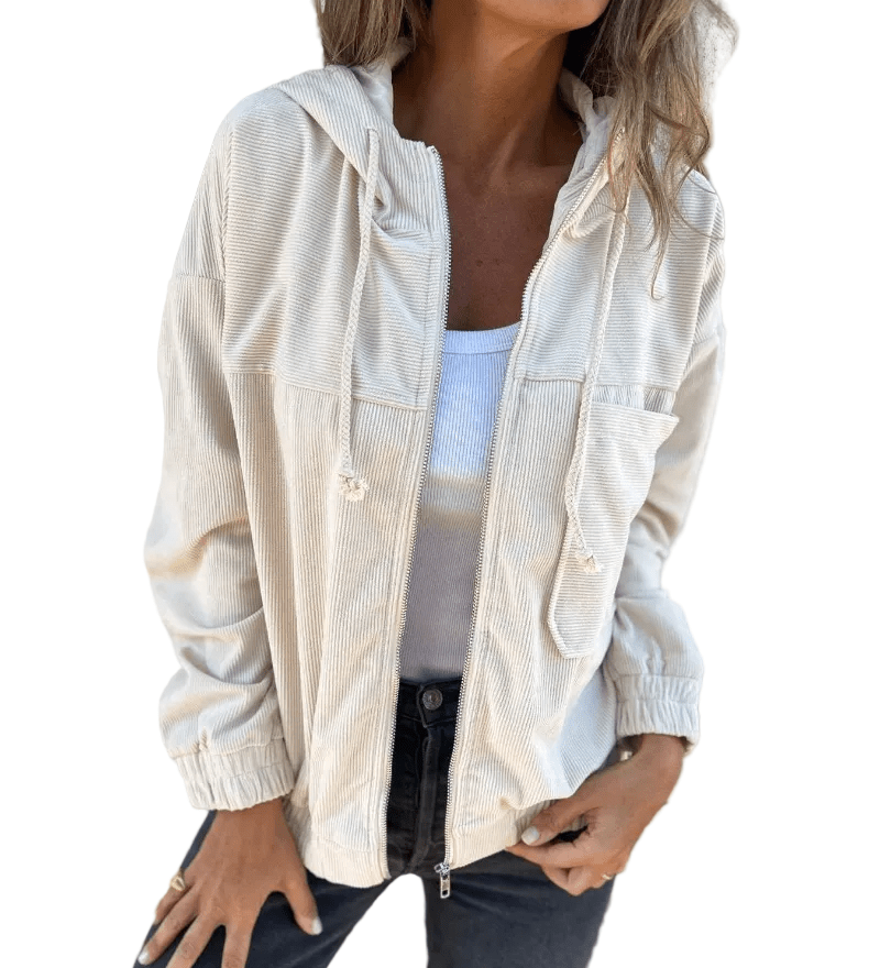 CHAQUETA DE PANA CON CAPUCHA Y CREMALLERA - VALERINA MARBELLA