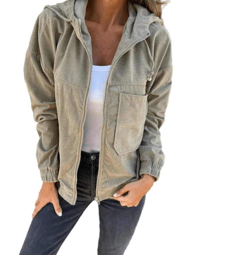 CHAQUETA DE PANA CON CAPUCHA Y CREMALLERA - VALERINA MARBELLA