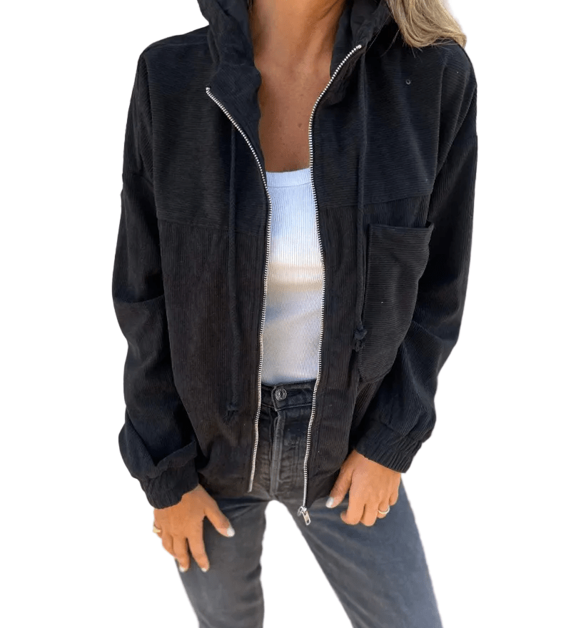 CHAQUETA DE PANA CON CAPUCHA Y CREMALLERA - VALERINA MARBELLA