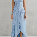 Lavirea – Sculpted pleats – One-shoulder midi dress