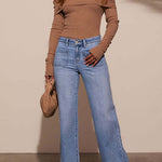 Margovil Chic Straight Wide Leg Denim Pants