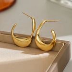 PENDIENTES SCULPTÉ CROISSANT ARO | ORO