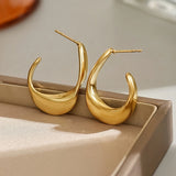 PENDIENTES SCULPTÉ CROISSANT ARO | ORO