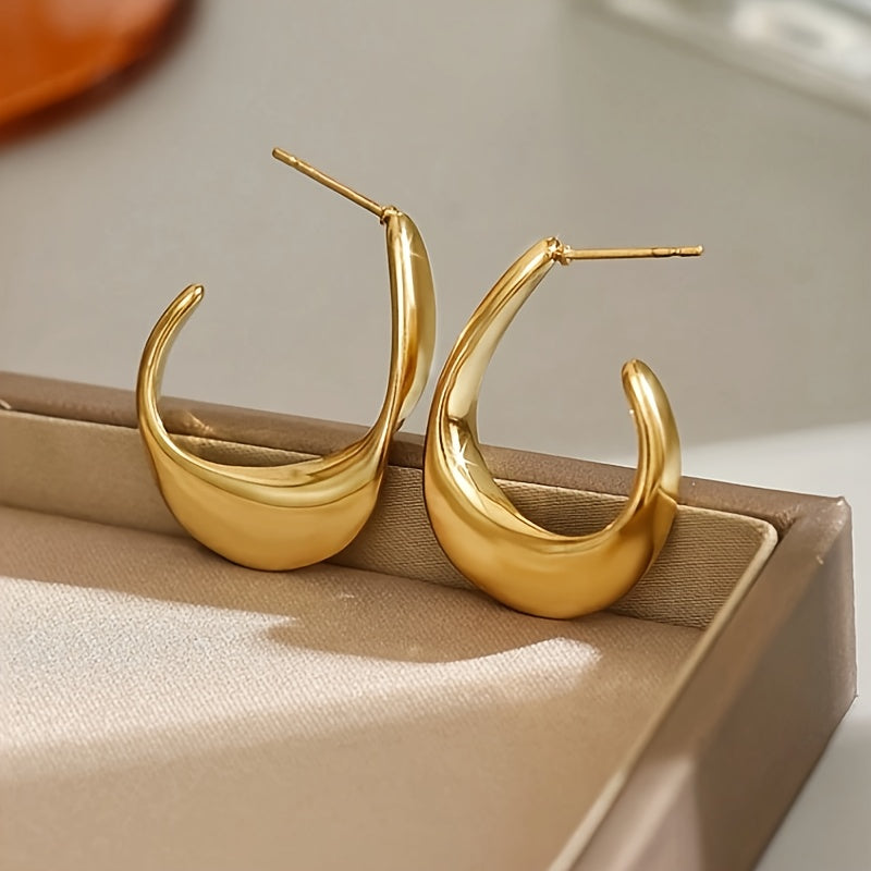 PENDIENTES SCULPTÉ CROISSANT ARO | ORO