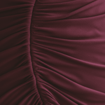 VESTIDO LARGO BURDEOS DE SATÉN CON ENCAJE, PLISADO Y ESCOTE EN PICO - VALERINA MARBELLA