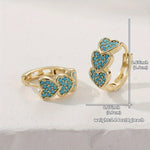 PENDIENTES ELEGANTE TURQUESA CORAZÓN EN FORME DE DESIGN ARO