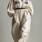 Bohemian Style | Off-white Embroidered Wide-leg Jumpsuit