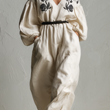 Bohemian Style | Off-white Embroidered Wide-leg Jumpsuit