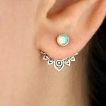 BOUCLE OREILLE VINTAGE TURQUESA SOLEIL RAYONNANT CLOU OREILLE ARO