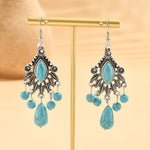 PENDIENTES ELEGANTE BOHEMIO DESIGN TURQUESA TRANSPARENT GOTA