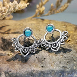 BOUCLE OREILLE VINTAGE TURQUESA SOLEIL RAYONNANT CLOU OREILLE ARO