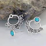 BOUCLE OREILLE VINTAGE TURQUESA SOLEIL RAYONNANT CLOU OREILLE ARO