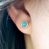 BOUCLE OREILLE VINTAGE TURQUESA SOLEIL RAYONNANT CLOU OREILLE ARO