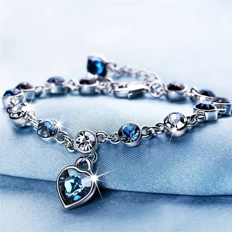 PULSERA OCÉANO CORAZÓN BRILLO