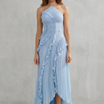 Lavirea – Sculpted pleats – One-shoulder midi dress