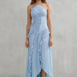 Lavirea – Sculpted pleats – One-shoulder midi dress