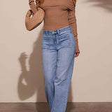 Margovil Chic Straight Wide Leg Denim Pants