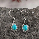 PENDIENTES WESTERN STYLE TURQUESA GOTA