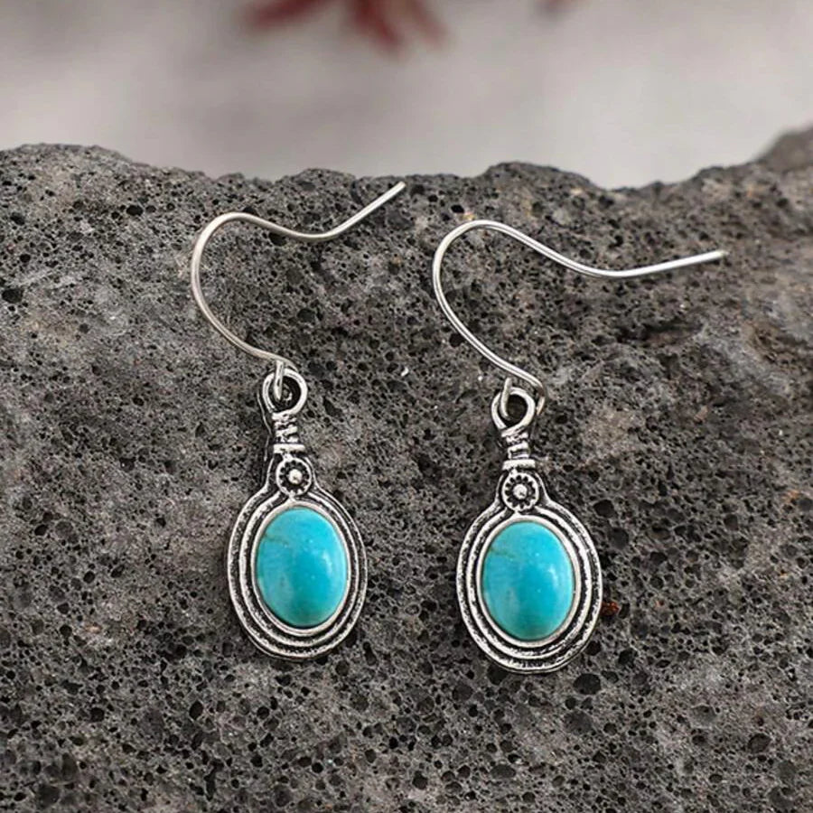 PENDIENTES WESTERN STYLE TURQUESA GOTA