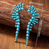 PENDIENTES CLÁSICO BOHEMIO WESTERN STYLE TURQUESA RACIMO COLGANTE