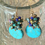 PENDIENTES SAHARA MIXTO PIERRE PRECIOSA TURQUESA GOTA