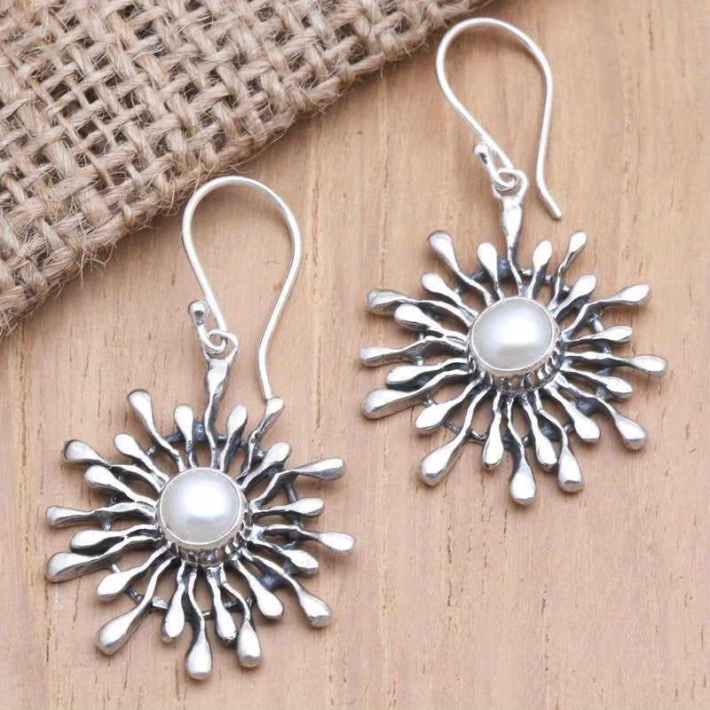 PENDIENTES ELEGANTE BOHEMIO SOLEIL RAYONNANT PERLA GOTA