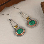 PENDIENTES TURQUESA MIXTO MÉTAL ARTISANAL GOTA