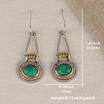 PENDIENTES TURQUESA MIXTO MÉTAL ARTISANAL GOTA