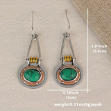 PENDIENTES TURQUESA MIXTO MÉTAL ARTISANAL GOTA