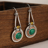 PENDIENTES TURQUESA MIXTO MÉTAL ARTISANAL GOTA