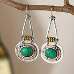 PENDIENTES TURQUESA MIXTO MÉTAL ARTISANAL GOTA