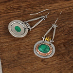 PENDIENTES TURQUESA MIXTO MÉTAL ARTISANAL GOTA