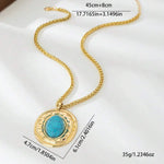 COLLAR VINTAGE SERPIENTE PEAU CADENA ÓVALO IMITATION TURQUESA COLGANTE