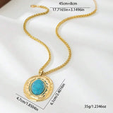 COLLAR VINTAGE SERPIENTE PEAU CADENA ÓVALO IMITATION TURQUESA COLGANTE