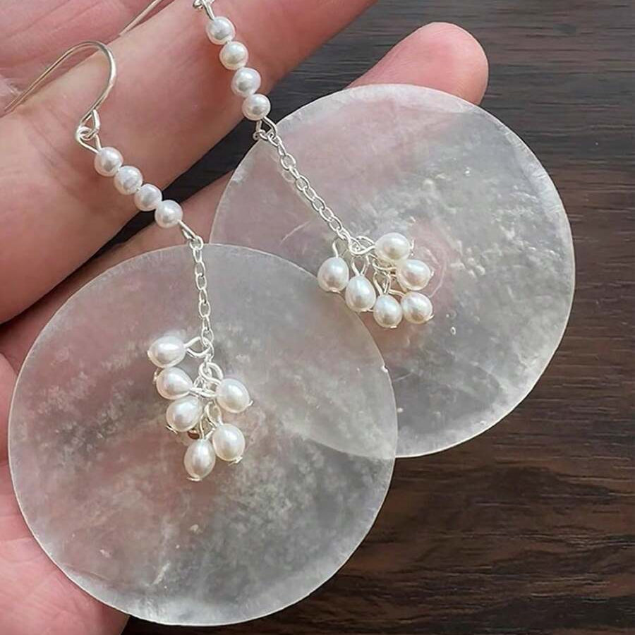 PENDIENTES MINIMALISTA COQUILLAGE & IMITATION PERLA GOTA