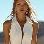 VESTIDO MINI BLANCO SIN MANGAS - VALERINA MARBELLA