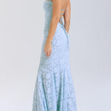 Tie-back fishtail maxi dress