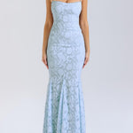 Tie-back fishtail maxi dress