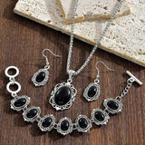 CONJUNTO VINTAGE BOHEMIO TURQUESA FLORAL GÉOMÉTRIQUE MOTIVO JOYAS