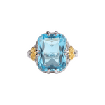 GOLD AQUAMARINE VINTAGE RING