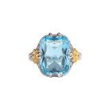 GOLD AQUAMARINE VINTAGE RING