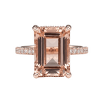 ROSE GOLD MORGANITE PAVE RING