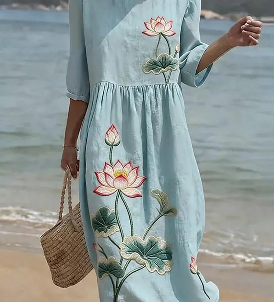 VESTIDO MAXI ELEGANTE CON CAÍDA FLUIDA - VALERINA MARBELLA