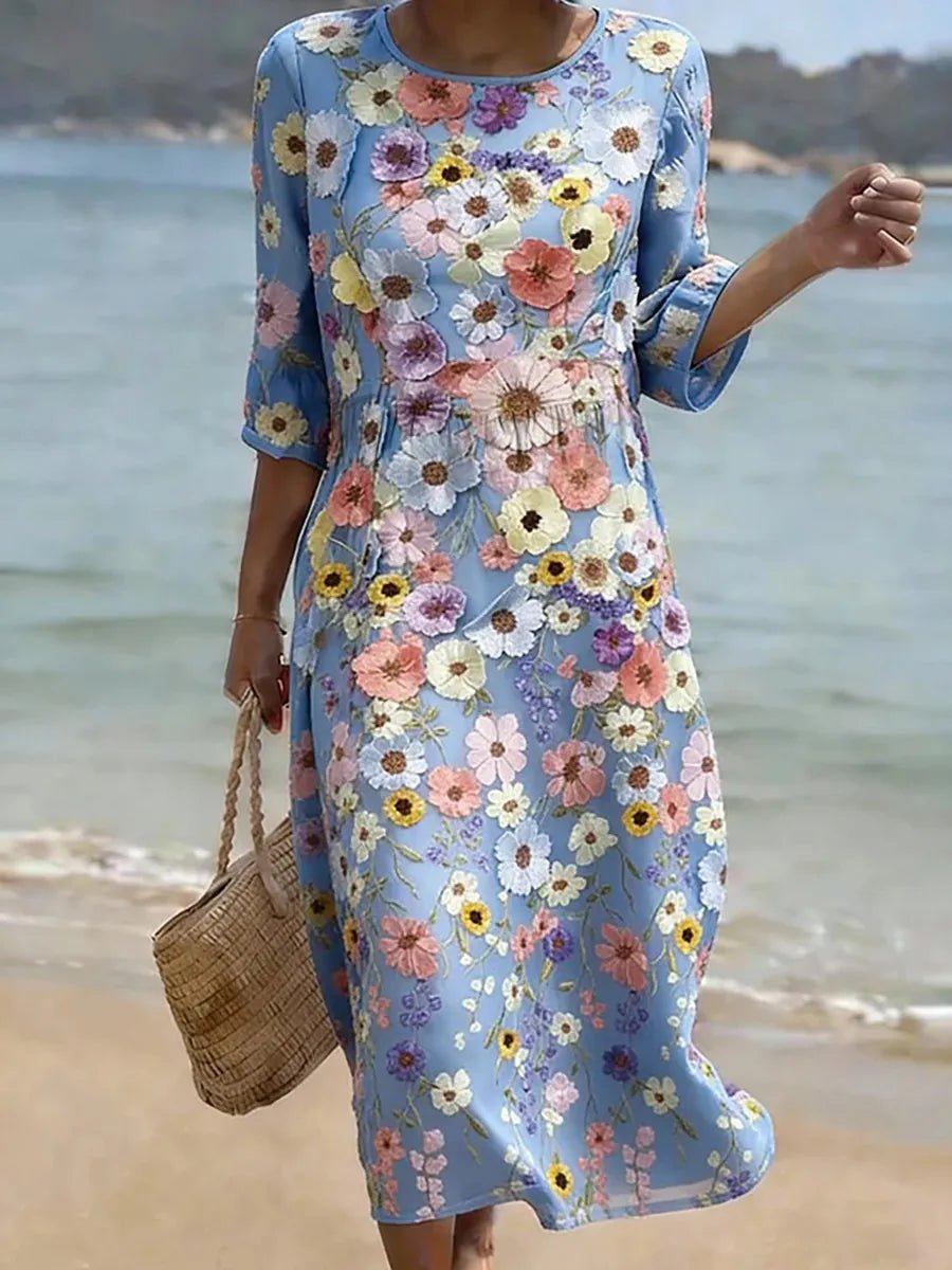 VESTIDO MIDI CÓMODO Y ELEGANTE - VALERINA MARBELLA