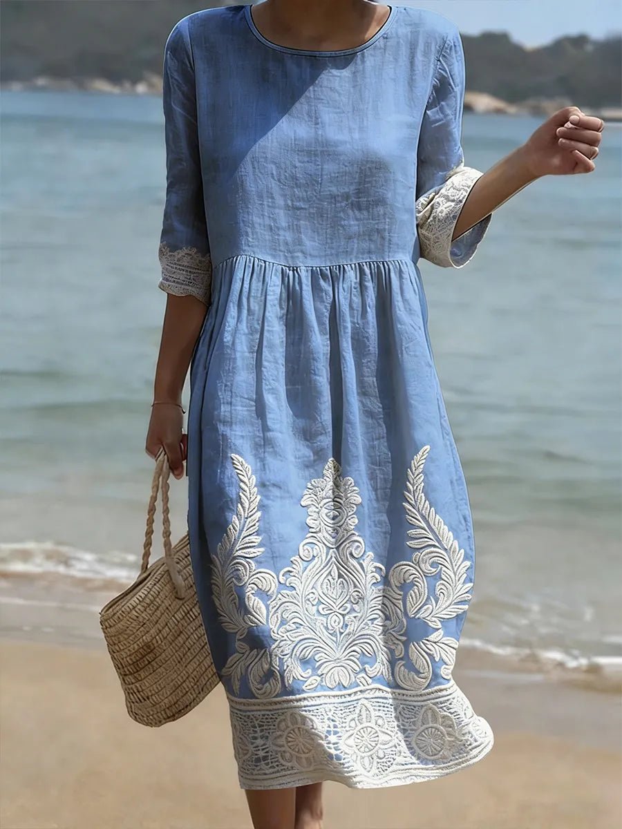 VESTIDO CON ESTAMPADO BOTÁNICO DE FLORES - VALERINA MARBELLA