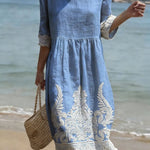 VESTIDO CON ESTAMPADO BOTÁNICO DE FLORES - VALERINA MARBELLA