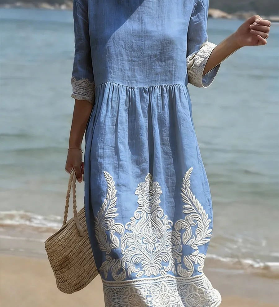 VESTIDO CON ESTAMPADO BOTÁNICO DE FLORES - VALERINA MARBELLA