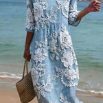 VESTIDO MIDI FLORAL CON ESTILO ELEGANTE - VALERINA MARBELLA
