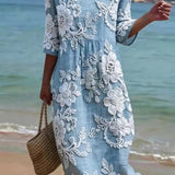 VESTIDO MIDI FLORAL CON ESTILO ELEGANTE - VALERINA MARBELLA